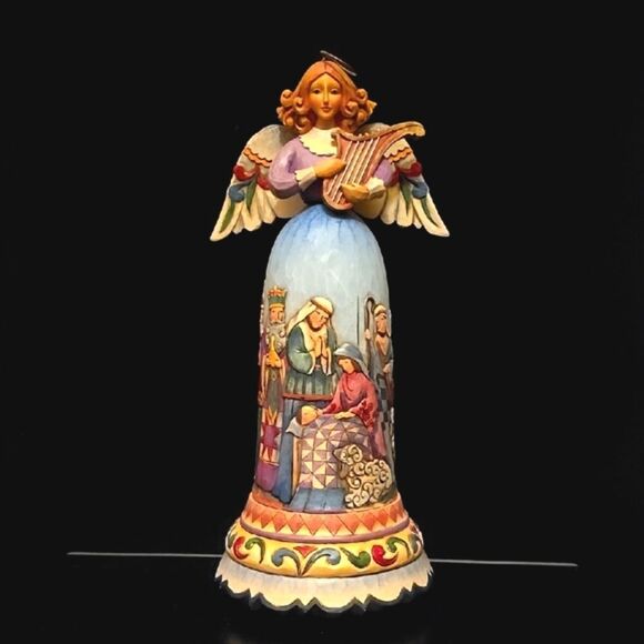 Angel Figurine with Harp - Multicolor - Picture 1 of 4